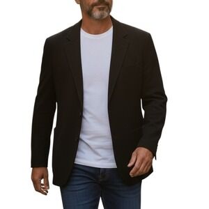 Ermenegildo Zegna Soft Black Blazer Jacket Overcoat Saks Fifth Ave Size 44R